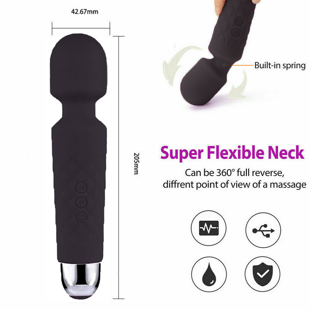 Magic Massage Wand Muscle Relaxation Massager 20 Speed Vibrating Full Body Therapy Motor Vibration