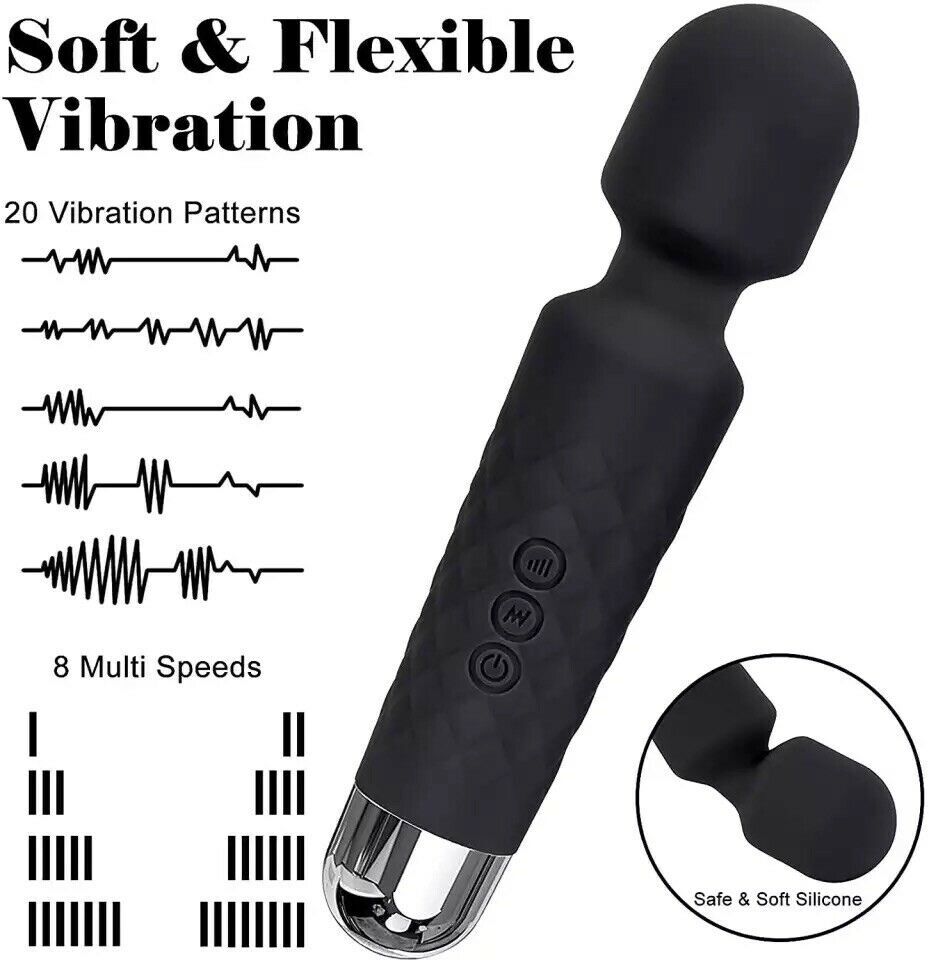 Magic Massage Wand Muscle Relaxation Massager 20 Speed Vibrating Full Body Therapy Motor Vibration