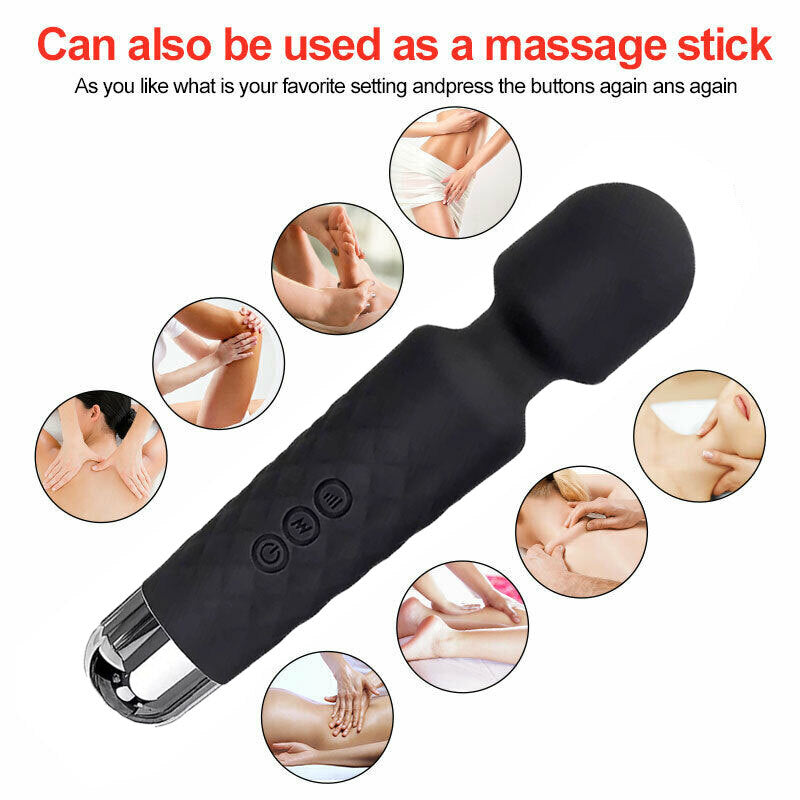 Magic Massage Wand Muscle Relaxation Massager 20 Speed Vibrating Full Body Therapy Motor Vibration