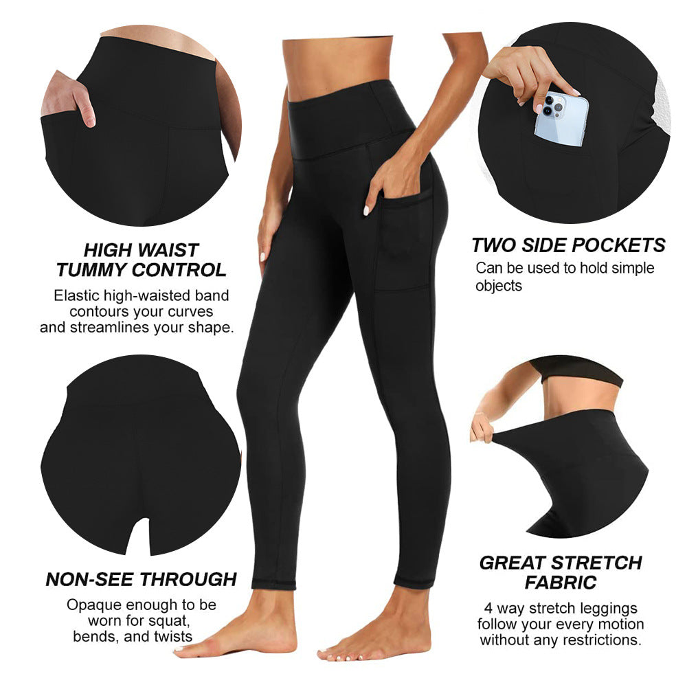 Womens Yoga Leggings Soft Tummy-control  High-stretch  And Opaque
