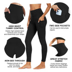 Womens Yoga Leggings Soft Tummy-control  High-stretch  And Opaque